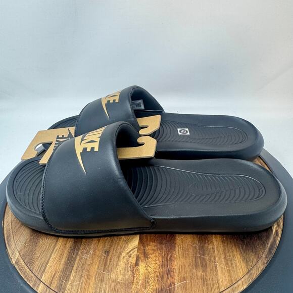 Nike Victori One CN9675 006 Slide Sandal Black/Gold Men\'s Size 18 Slip-On main image 5
